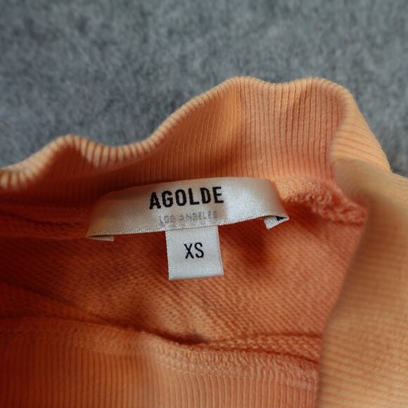 AGOLDE Sweater Womens Extra Small NWT The Round Shoulder Sweatshirt Sherbert - Picture 4 of 9